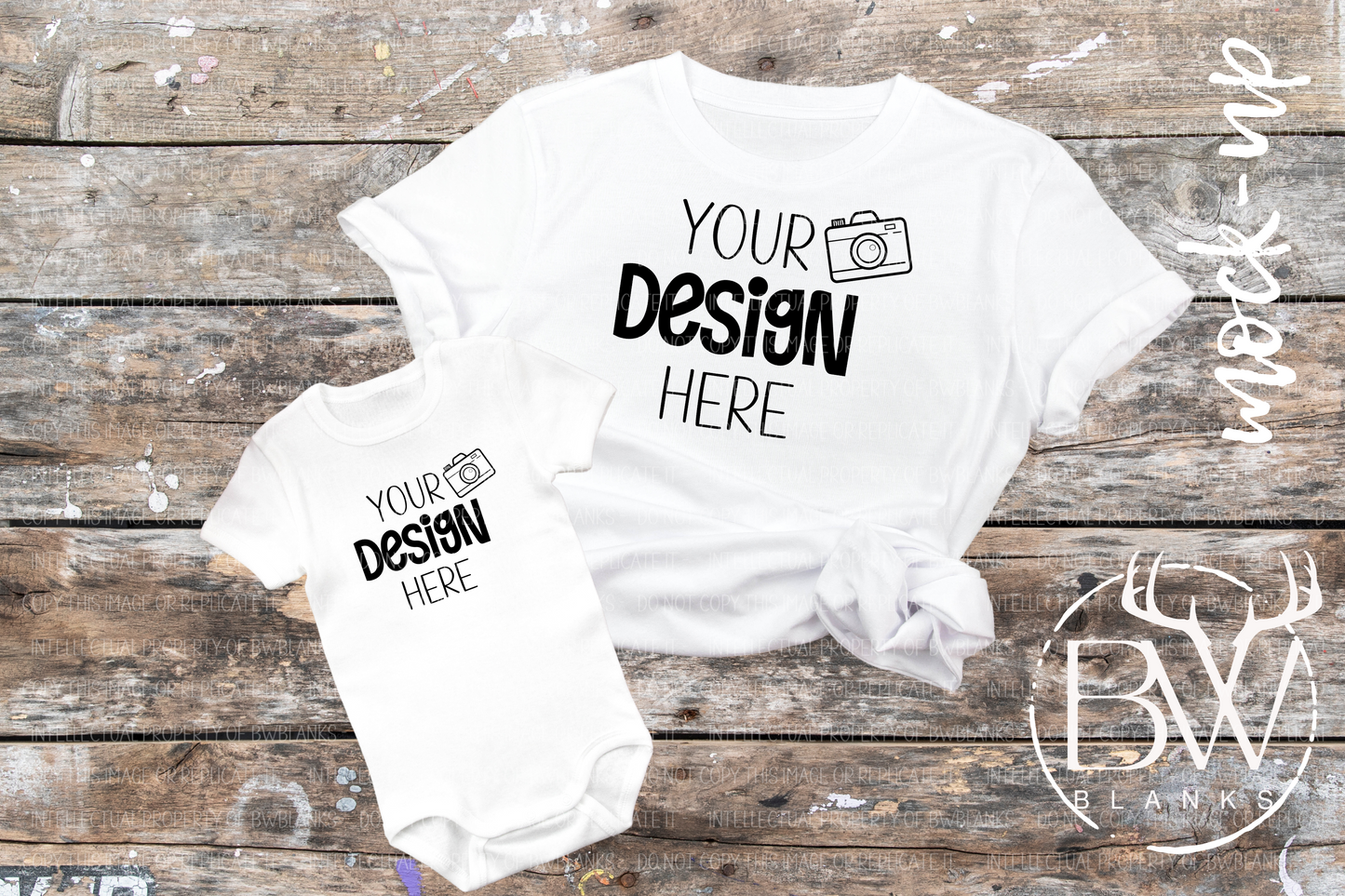 White T-Shirt Lay Flat Mockup | Family Mockup