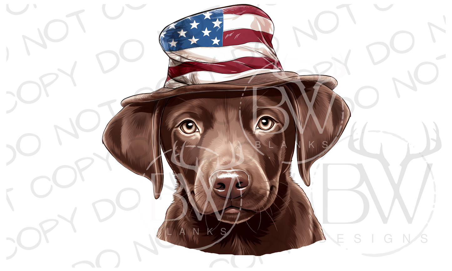 American Chocolate Labrador Hunting Dog Digital Download PNG