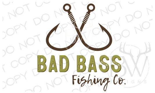 Bad Bass Fishing Co. Fishing Digital Download PNG