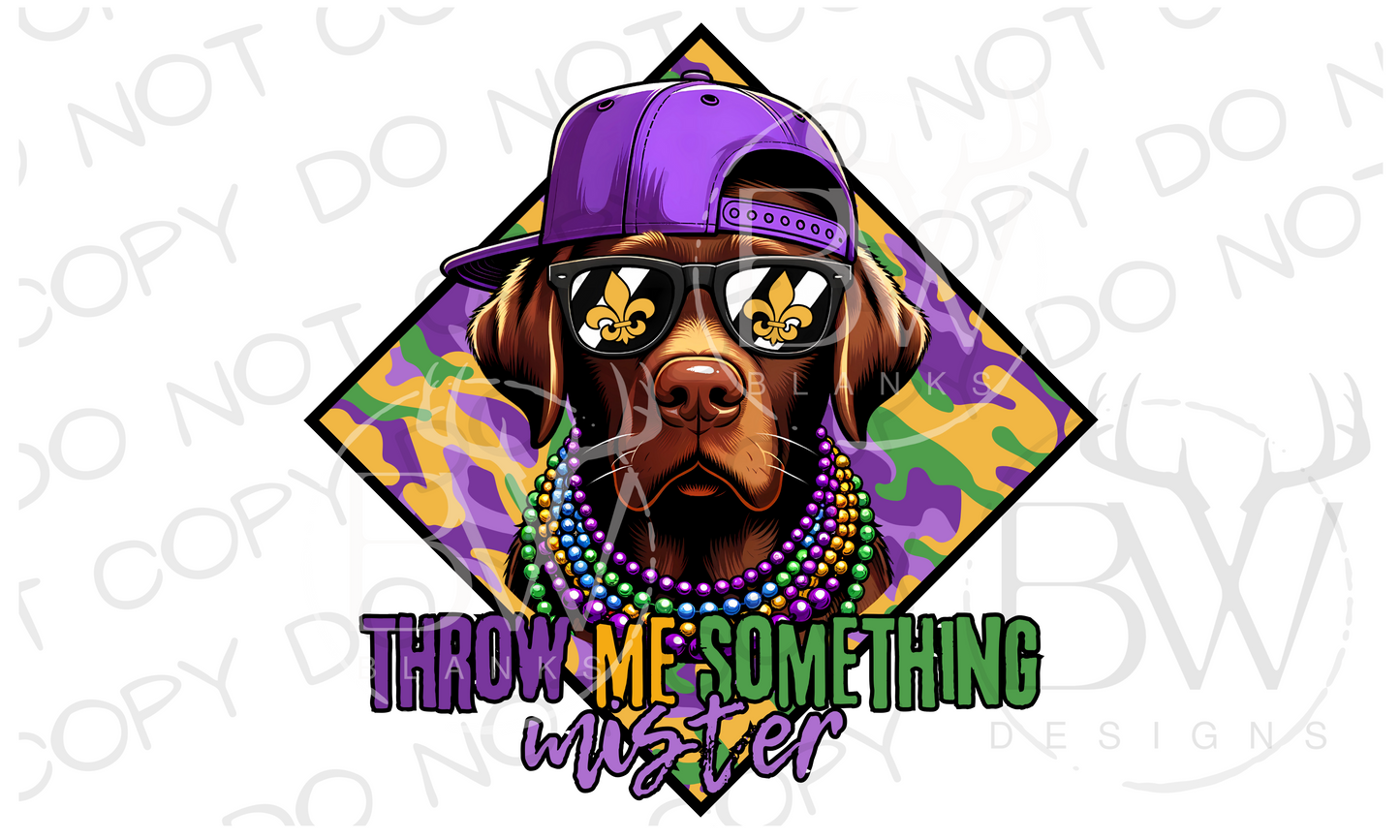 Mardi Gras Wood Hunting Dog Digital Download PNG