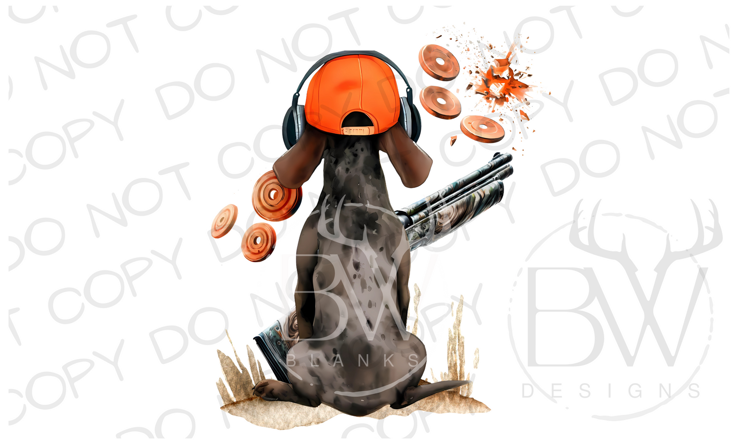 Trap Shooting Hunting Dog Digital Download PNG