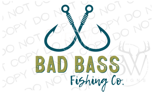 Bad Bass Fishing Co. Fishing Digital Download PNG