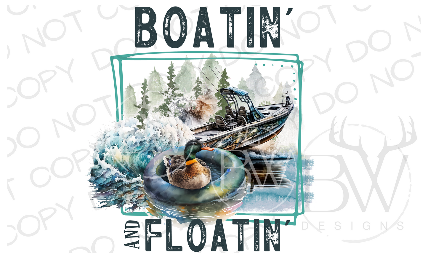 Boatin' & Floatin' Summer Digital Download PNG