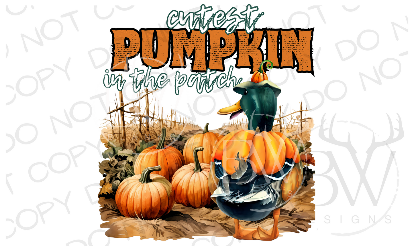 Cutest Pumpkin in the Patch Duck Hunting Halloween Digital Download PNG