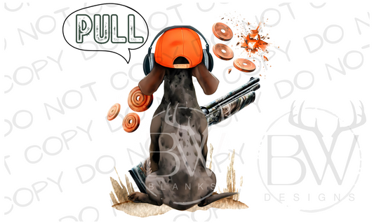 Pull Trap Shooting Hunting Dog Digital Download PNG