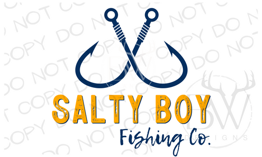 Salty Boy Fishing Co. Fishing Digital Download PNG