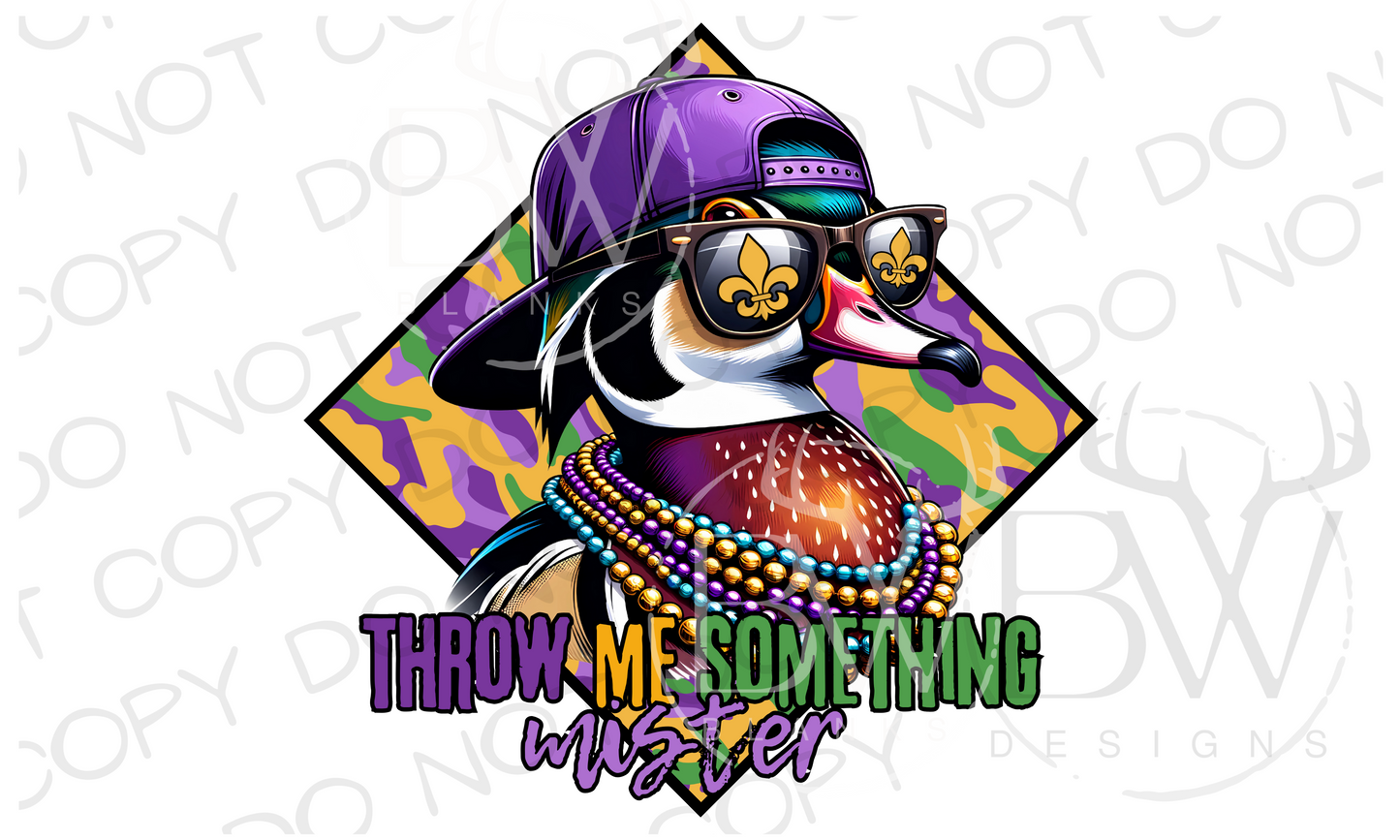 Mardi Gras Wood Duck Hunting Digital Download PNG