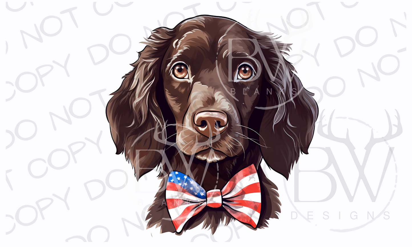 American Bowtie Boykin Spaniel Hunting Dog Digital Download PNG