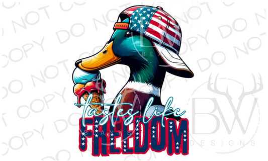 Tastes Like Freedom Mallard Duck Hunting Fourth of July Digital Download PNG