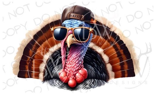 Cool Turkey Thanksgiving Digital Download PNG