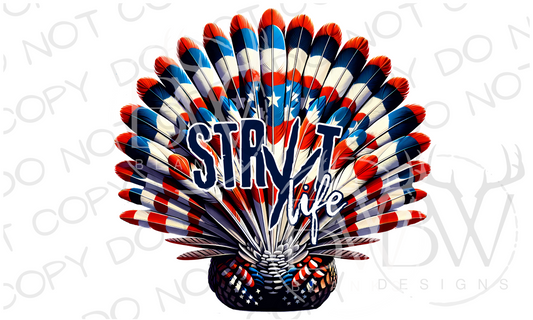 American Wild Turkey Fan PNG | Turkey Hunting Digital Download PNG | Fourth of July Hunting PNG