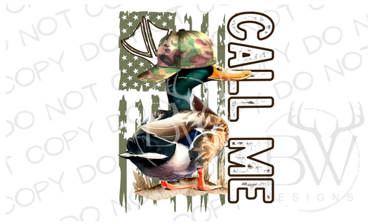 Call Me Duck Hunting Digital Download PNG