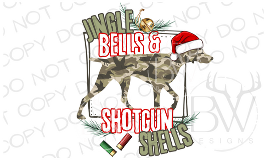 Jingle Bells Shotgun Shells Hunting Christmas Digital Download PNG