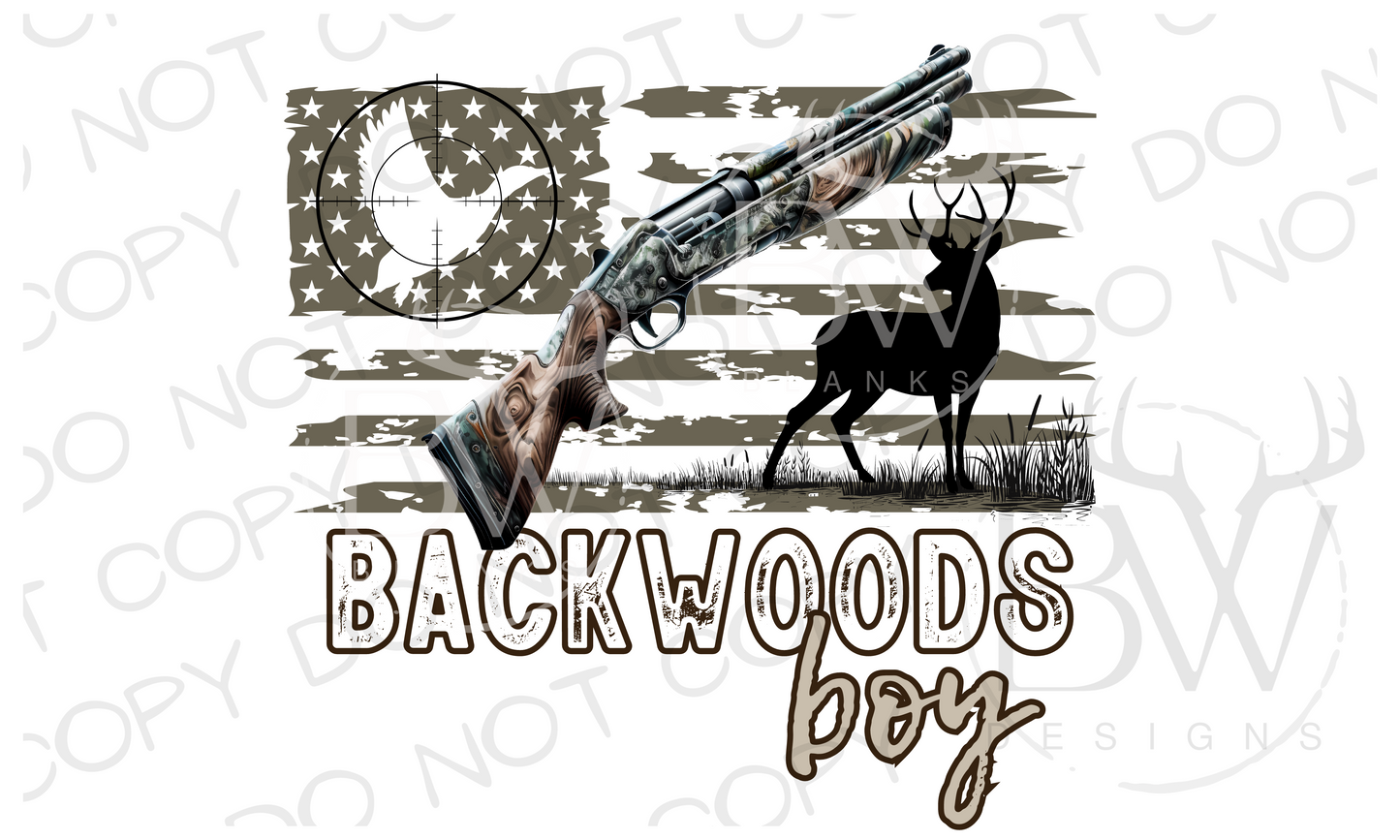 Backwoods Boy Logo Hunting Digital Download PNG