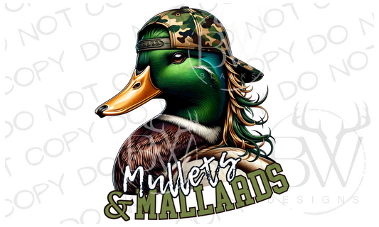 Mullets & Mallards Mullet Mallard Duck Hunting Digital Download PNG