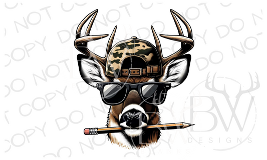 Pencil Buck Deer Hunting Digital Download PNG