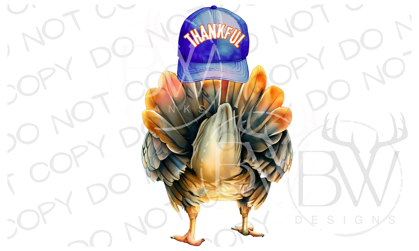 Thankful Turkey Thanksgiving Digital Download PNG