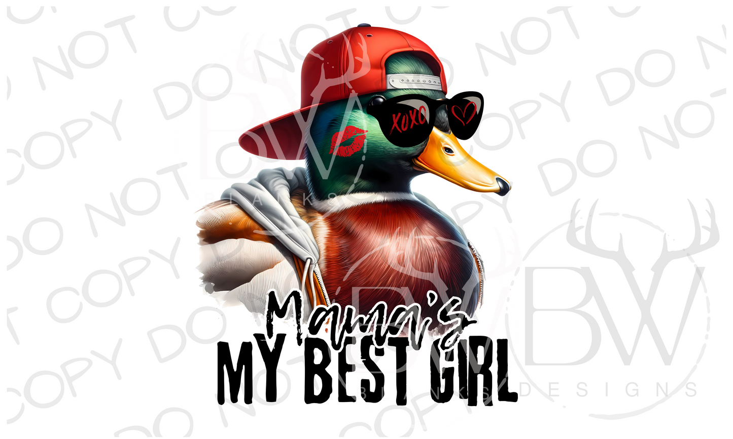 Mama's My Best Girl Duck Hunting Valentine's Day Digital Download PNG