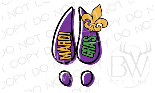 Mardi Gras Deer Hunting Digital Download PNG