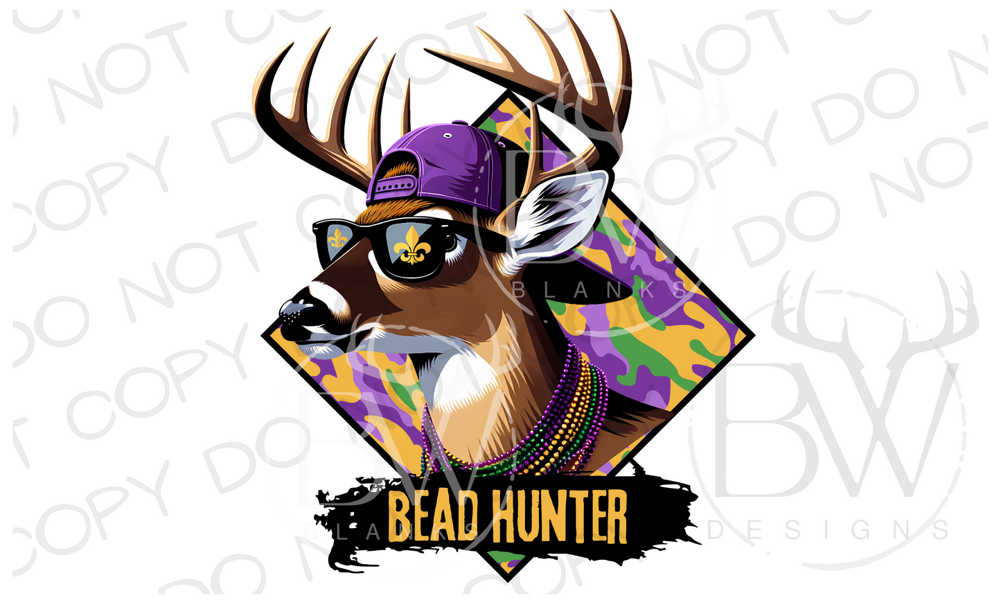 Bead Hunter Mardi Gras Deer Hunting Digital Download PNG