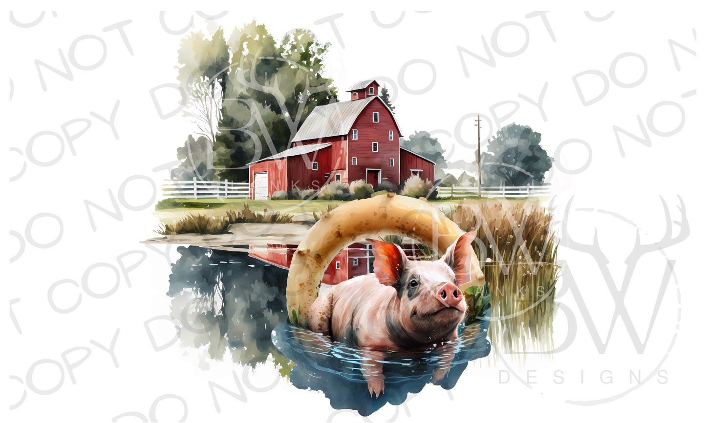 Barnyard Summer Farm Digital Download PNG