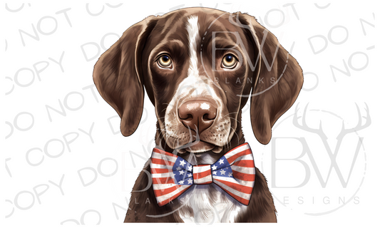 American Bowtie German Short-haired Pointer Hunting Dog Digital Download PNG