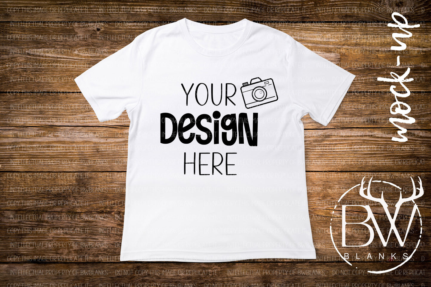 White T-Shirt Lay Flat Mockup