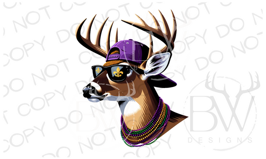 Mardi Gras Buck Mardi Gras Deer Hunting Digital Download PNG