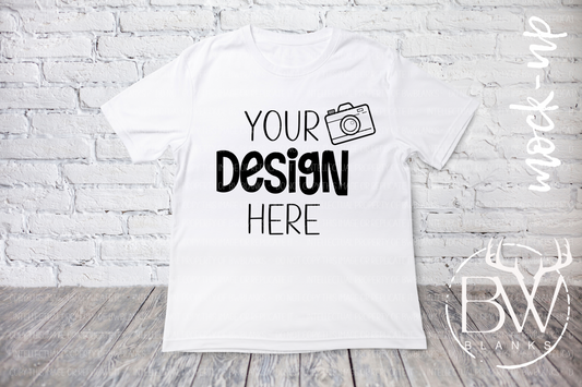 White T-Shirt Lay Flat Mockup