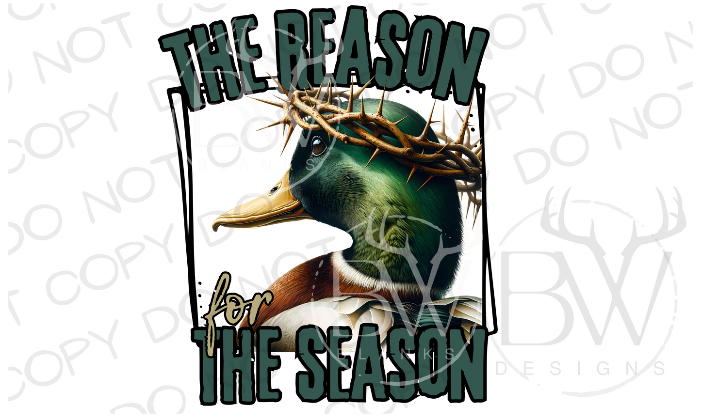 The Reason for the Season Mallard Bible Verse Duck Hunting Digital Download PNG