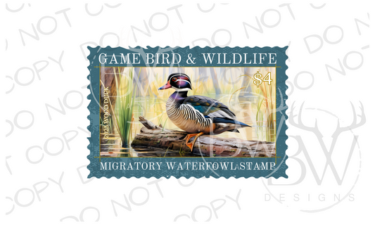 Wood Duck Duck Stamp Duck Hunting Digital Download PNG