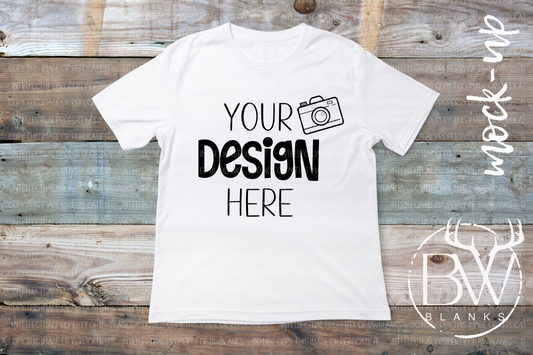 White T-Shirt Lay Flat Mockup