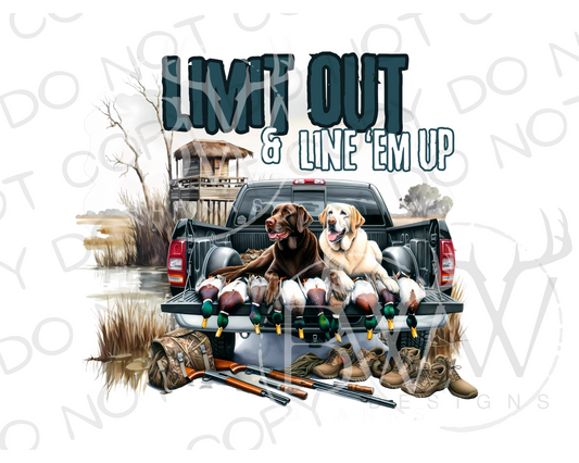 Limit Out & Line 'Em Up Duck Hunting Digital Download PNG