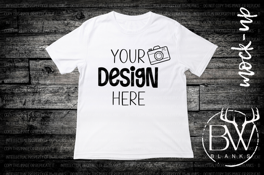 White T-Shirt Lay Flat Mockup