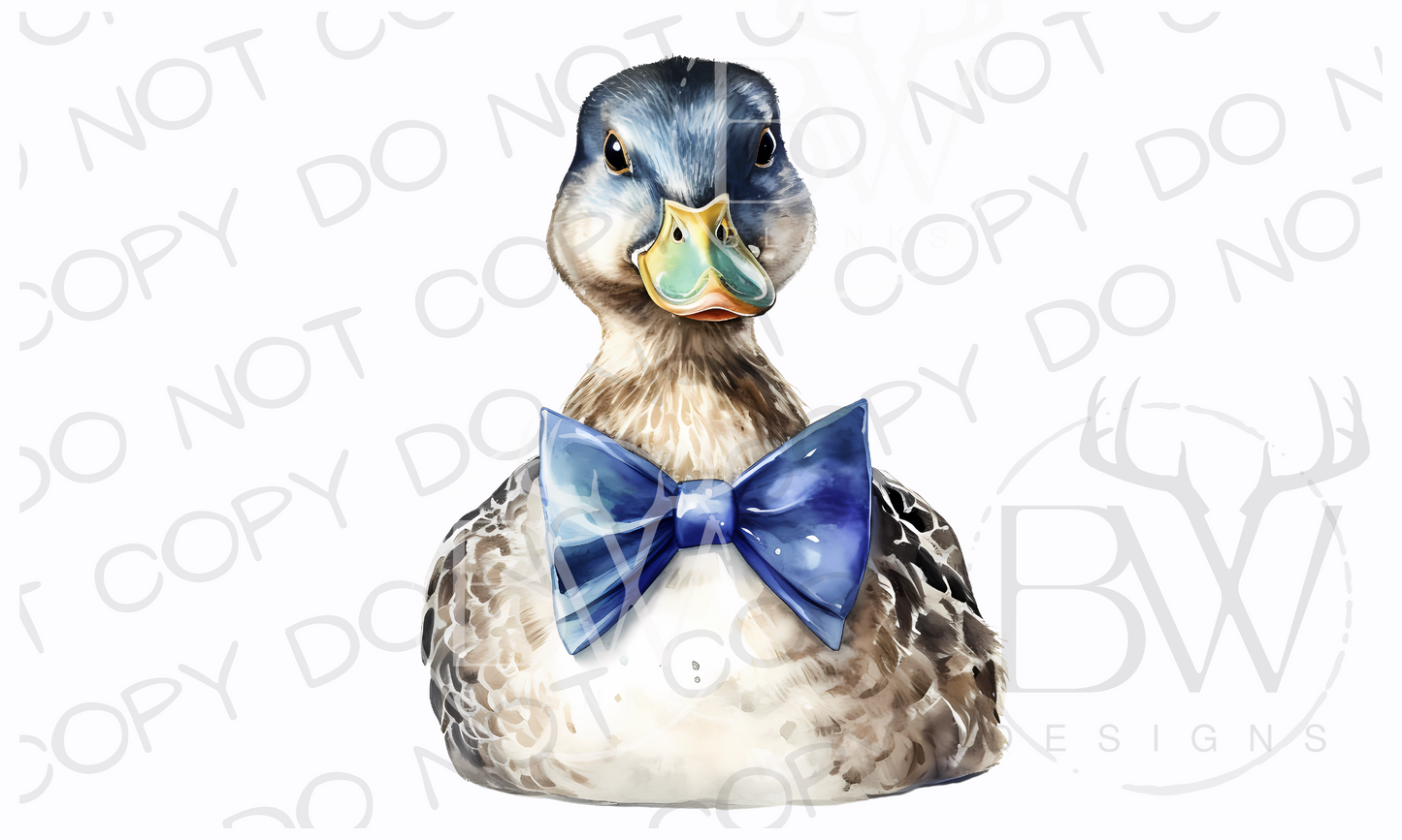 Bowtie Mallard Duck Hunting Digital Download PNG