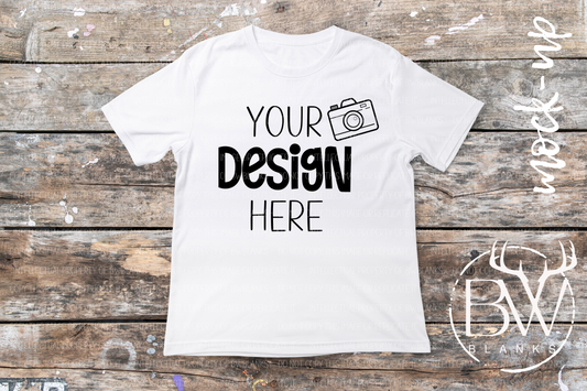 White T-Shirt Lay Flat Mockup