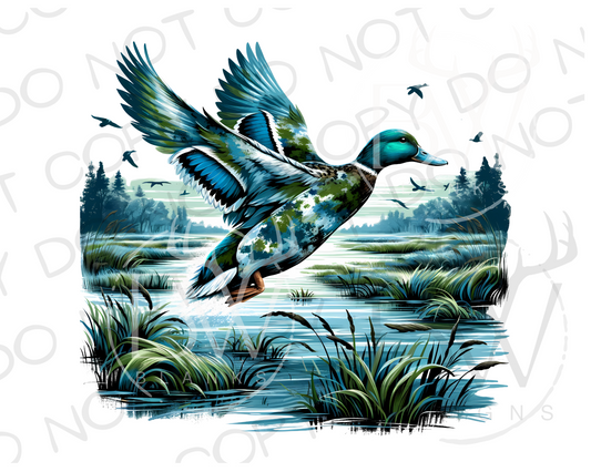 Camo Mallard Duck Hunting Digital Download PNG