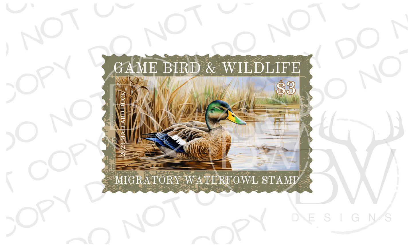 Mallard Duck Duck Stamp Duck Hunting Digital Download PNG