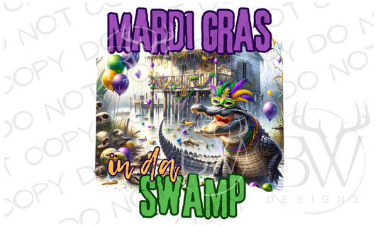 Mardi Gras in Da Swamp Mardi Gras Gator Digital Download PNG