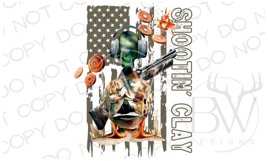 Shootin' Clay Trap Shooting Duck Digital Download PNG