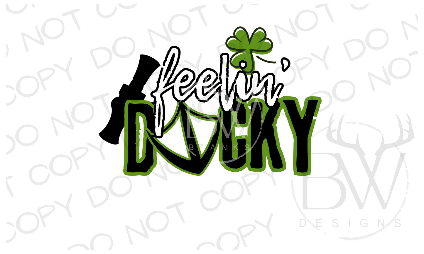 Feelin' Ducky St. Patrick's Day Duck Hunting Digital Download PNG