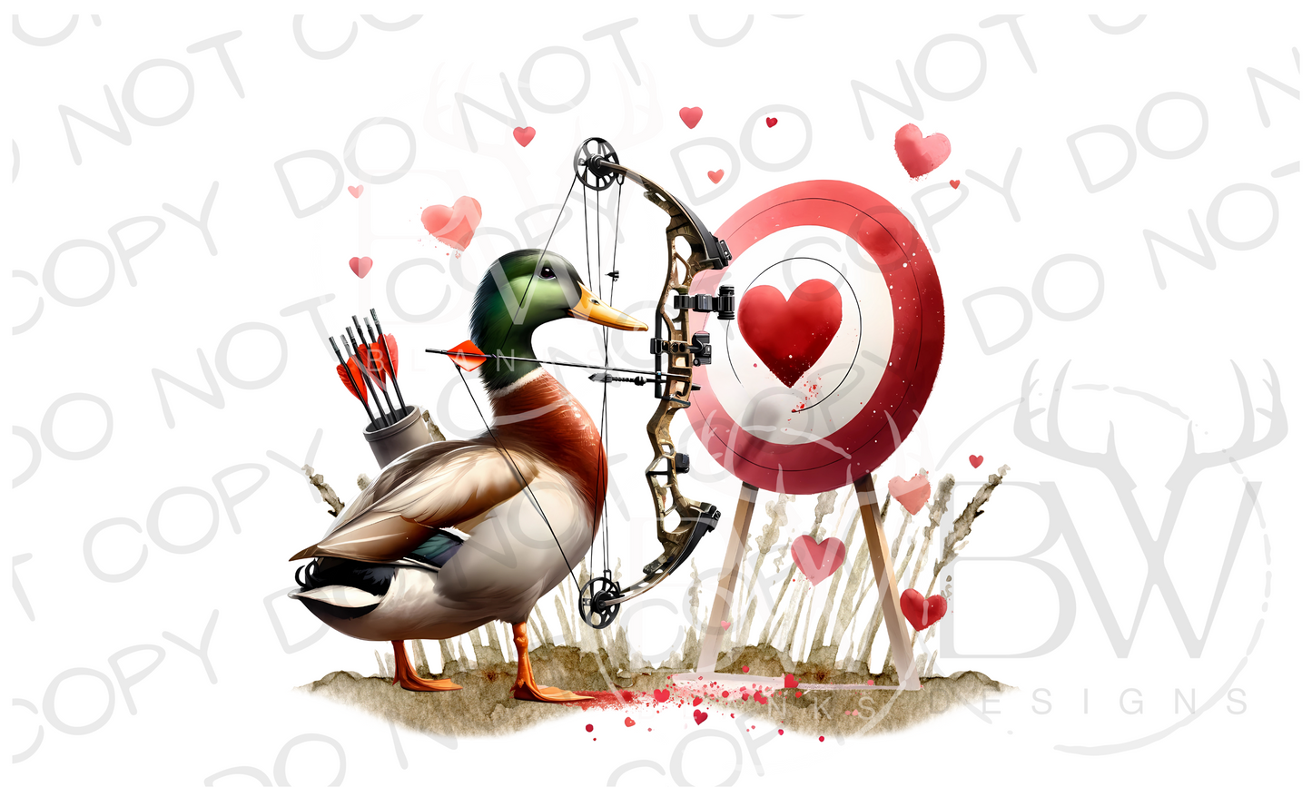 Copy of Valentine Mallard Duck Hunting Valentine's Day Digital Download PNG