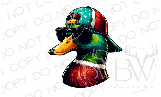 American Hat Mallard Duck Hunting Fourth of July Digital Download PNG