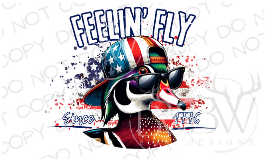 Feelin' Fly Wood Duck Hunting Fourth of July Digital Download PNG