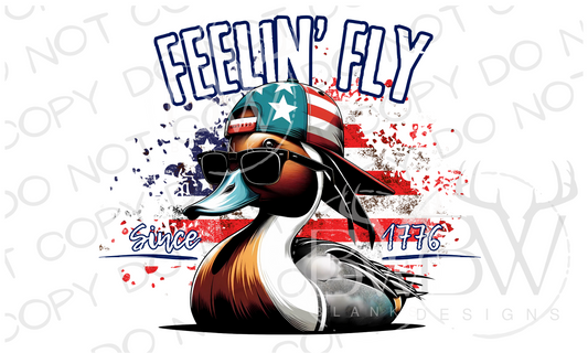 Feelin' Fly Northern Pintail Duck Hunting Fourth of July Digital Download PNG