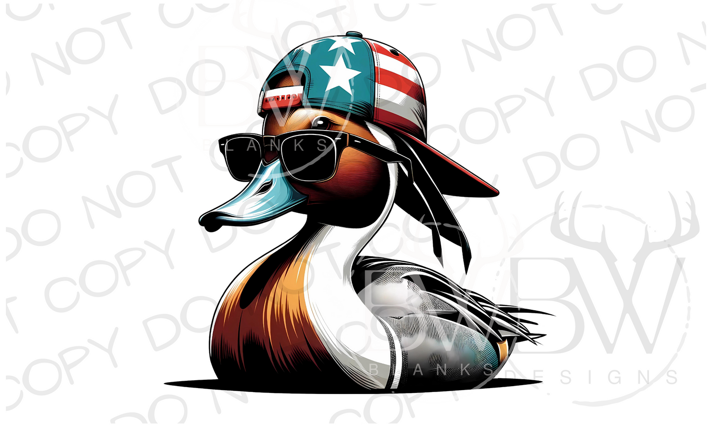 American Hat Northern Pintail Duck Hunting Fourth of July Digital Download PNG