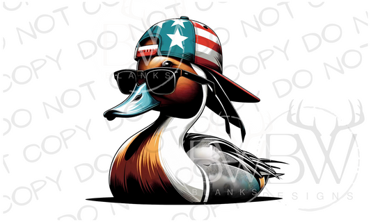 American Hat Northern Pintail Duck Hunting Fourth of July Digital Download PNG