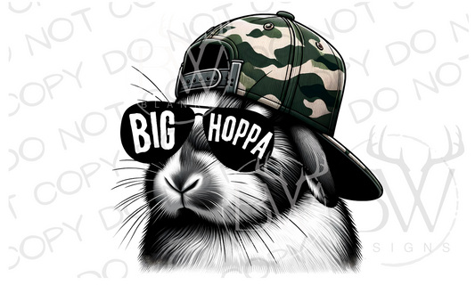 Big Hoppa Camo Hat Rabbit Easter Digital Download PNG