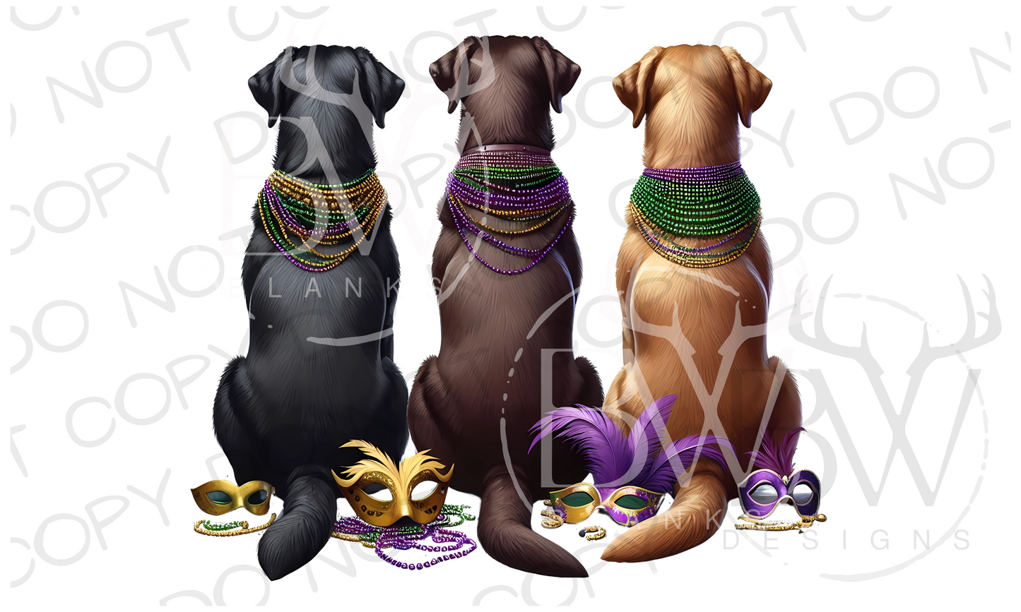 Mardi Gras Hunting Dogs Digital Download PNG