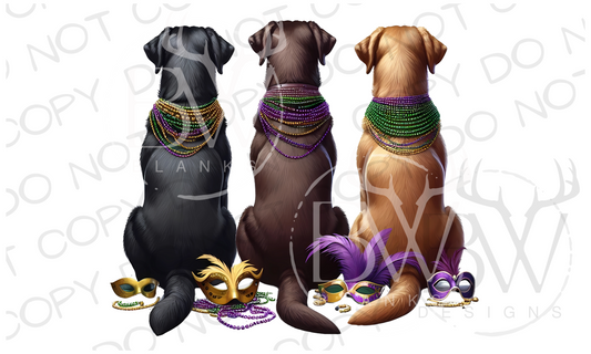 Mardi Gras Hunting Dogs Digital Download PNG